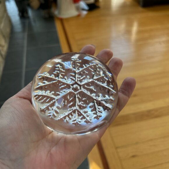 Garanti Cristal Snowflake Paperweight Genuine 24% Lead Crystal France S6484 - Picture 1 of 5